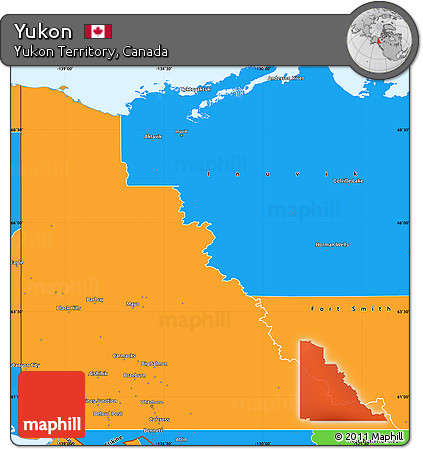 Political Simple Map of Yukon