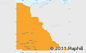 Political Simple Map of Yukon, single color outside