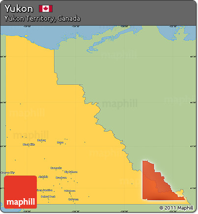 Savanna Style Simple Map of Yukon, single color outside