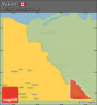 Savanna Style Simple Map of Yukon, single color outside