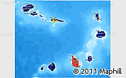 Flag 3D Map of Cape Verde, single color outside, bathymetry sea, flag aligned to the middle