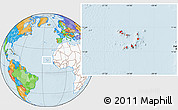 Political Location Map of Cape Verde, highlighted continent