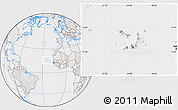 Political Location Map of Cape Verde, lighten, desaturated