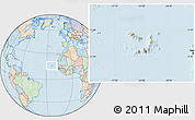 Political Location Map of Cape Verde, lighten, land only