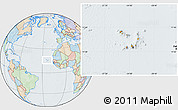 Political Location Map of Cape Verde, lighten