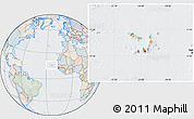 Political Location Map of Cape Verde, lighten, semi-desaturated
