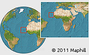 Satellite Location Map of Cape Verde, within the entire continent