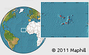 Satellite Location Map of Cape Verde, highlighted continent