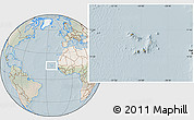 Satellite Location Map of Cape Verde, lighten