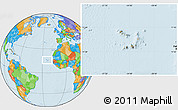 Satellite Location Map of Cape Verde, political outside