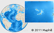 Satellite Location Map of Cape Verde, shaded relief outside