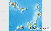 Physical Map of Cape Verde, satellite outside, shaded relief sea
