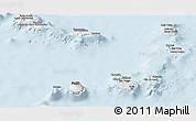 Silver Style Panoramic Map of Cape Verde, single color outside