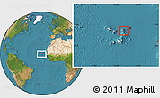 Satellite Location Map of Sal, highlighted country, within the entire country