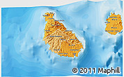 Political Shades 3D Map of Sao Tiago