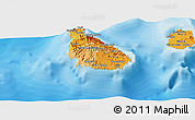 Political Shades Panoramic Map of Sao Tiago