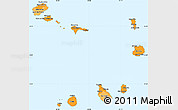 Political Simple Map of Cape Verde, political shades outside