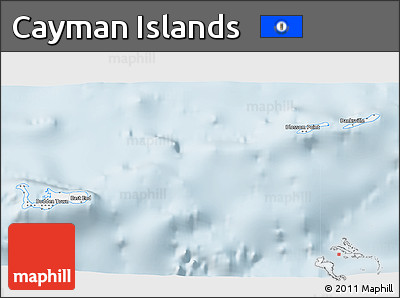 Classic Style 3D Map of Cayman Islands, single color outside