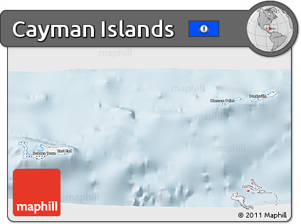 Classic Style 3D Map of Cayman Islands, single color outside