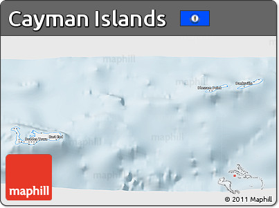 Classic Style 3D Map of Cayman Islands, single color outside