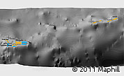 Political 3D Map of Cayman Islands, darken, desaturated