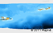 Political 3D Map of Cayman Islands, darken, semi-desaturated, land only