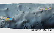 Political 3D Map of Cayman Islands, darken, semi-desaturated