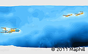 Political 3D Map of Cayman Islands, desaturated, land only