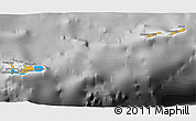 Political 3D Map of Cayman Islands, desaturated