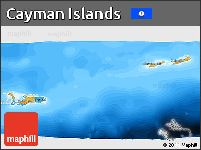 Political 3D Map of Cayman Islands, lighten, land only