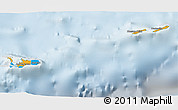 Political 3D Map of Cayman Islands, lighten