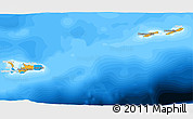 Political 3D Map of Cayman Islands, lighten, semi-desaturated, land only
