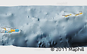 Political 3D Map of Cayman Islands, semi-desaturated