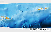 Political 3D Map of Cayman Islands, shaded relief outside, bathymetry sea