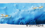 Political 3D Map of Cayman Islands, shaded relief outside