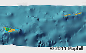 Political 3D Map of Cayman Islands, single color outside, satellite sea