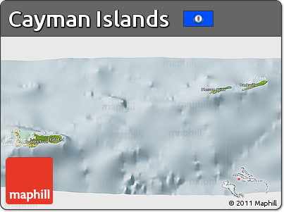 Satellite 3D Map of Cayman Islands, lighten