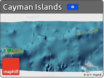 Satellite 3D Map of Cayman Islands, physical outside, satellite sea