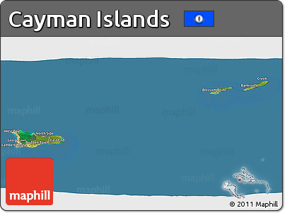 Satellite 3D Map of Cayman Islands, semi-desaturated, land only