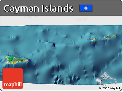 Satellite 3D Map of Cayman Islands, single color outside