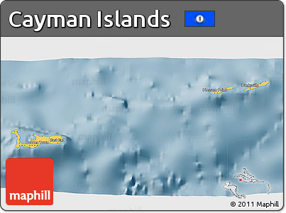 Savanna Style 3D Map of Cayman Islands, single color outside