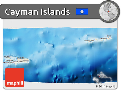 Shaded Relief 3D Map of Cayman Islands