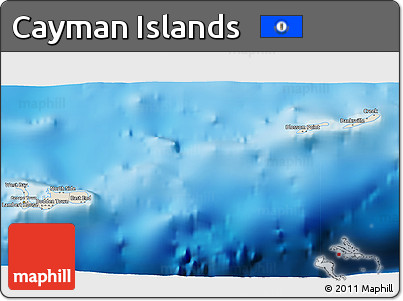 Shaded Relief 3D Map of Cayman Islands