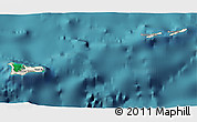 Shaded Relief 3D Map of Cayman Islands, single color outside, satellite sea