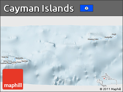 Silver Style 3D Map of Cayman Islands