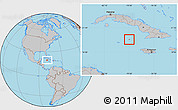 Gray Location Map of Cayman Brac