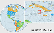 Political Location Map of Cayman Brac