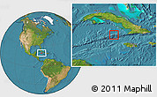 Satellite Location Map of Cayman Brac