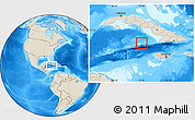Shaded Relief Location Map of Cayman Brac