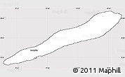 Silver Style Simple Map of Cayman Brac, cropped outside